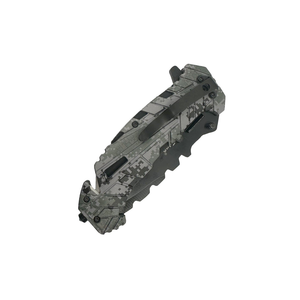 5" Spring Assisted Knife with Camo Nylon Fiber Handle