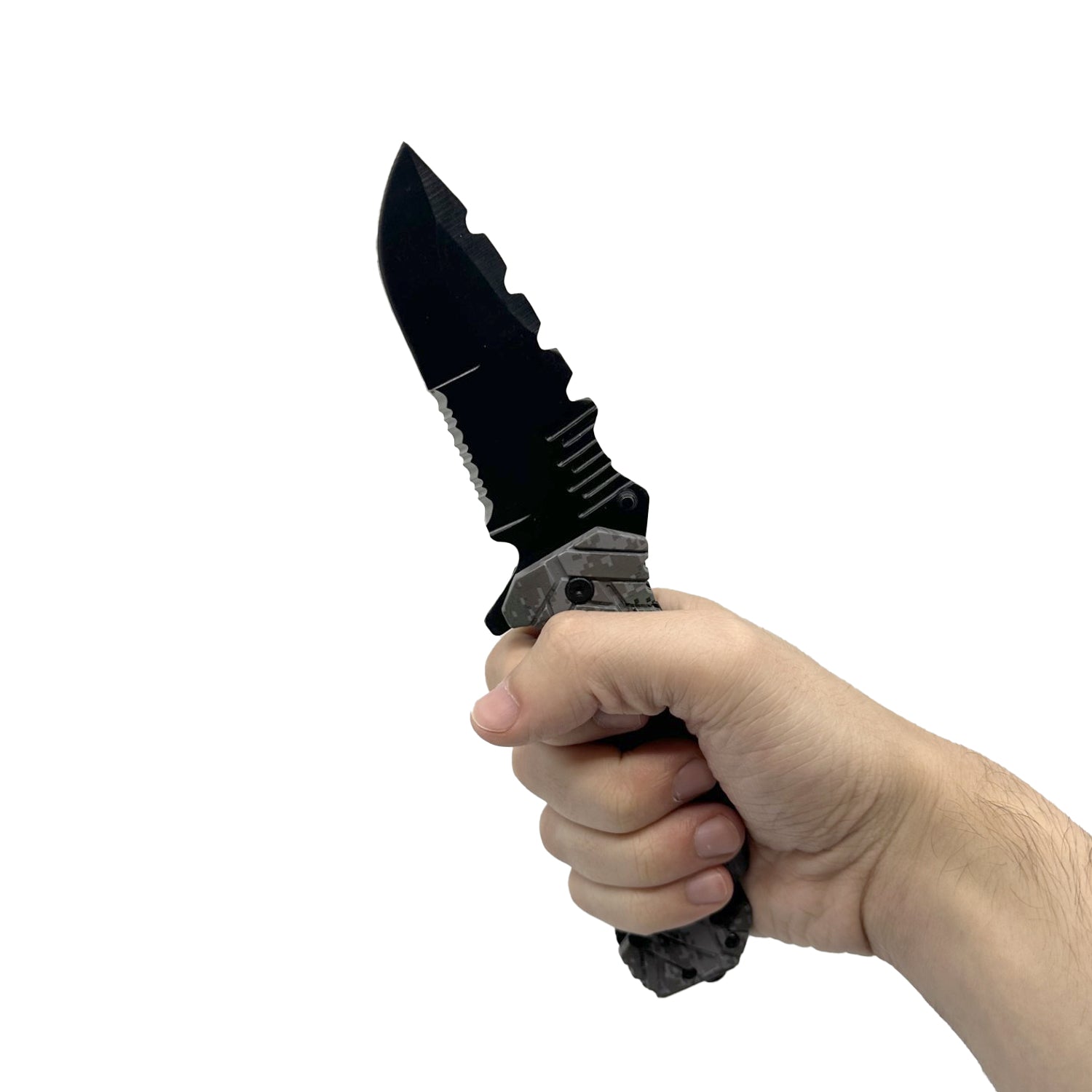 5" Spring Assisted Knife with Camo Nylon Fiber Handle