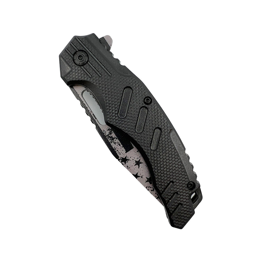 4.75" American Flag Tanto Blade With ABS Handle