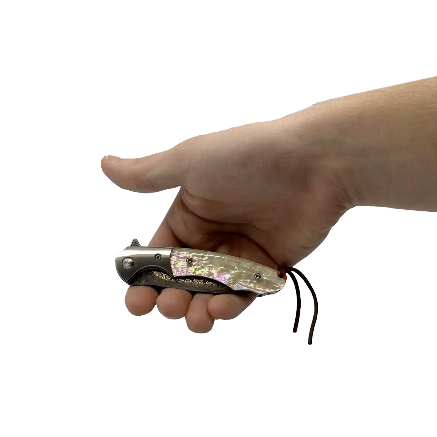 3.5" Ball Bearing Folding Knife w/ Drop Point Damascus Blade