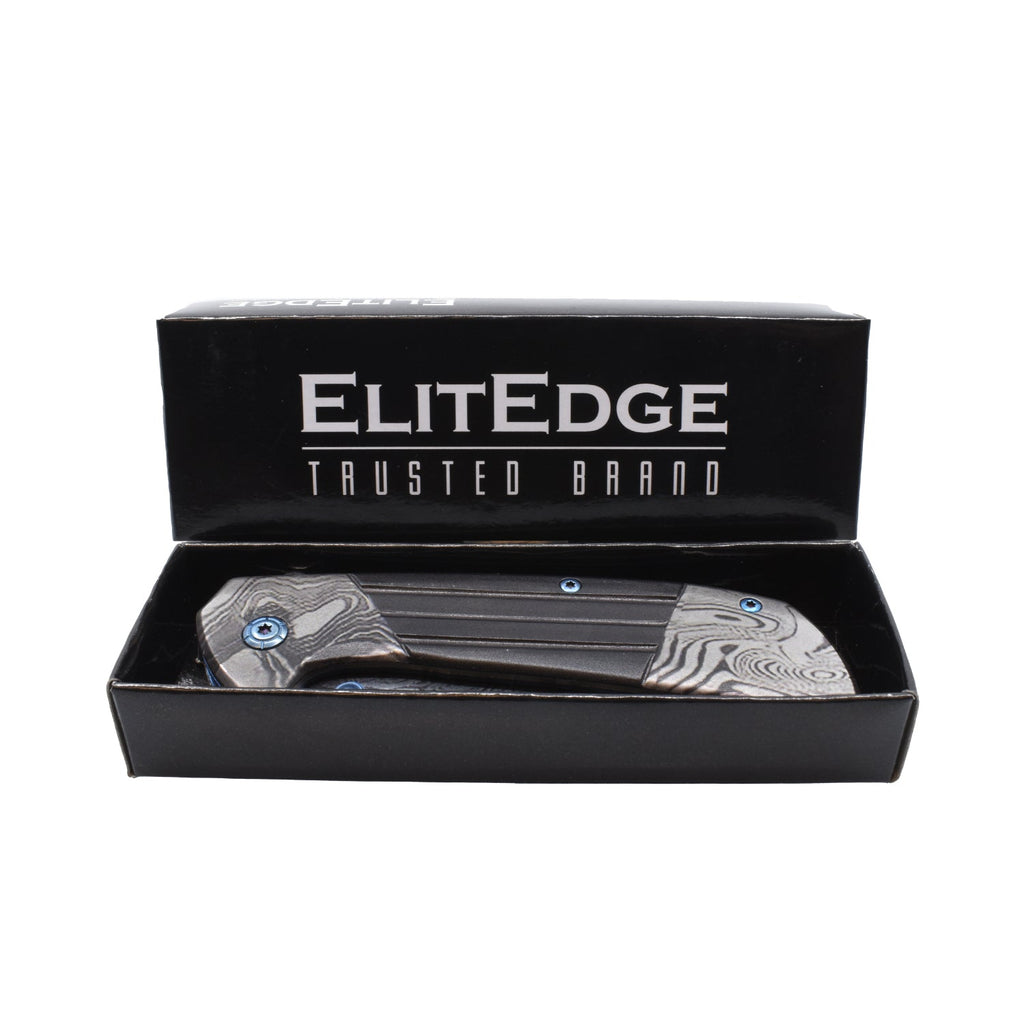 7.75" Titanium & Damascus Folding Knife