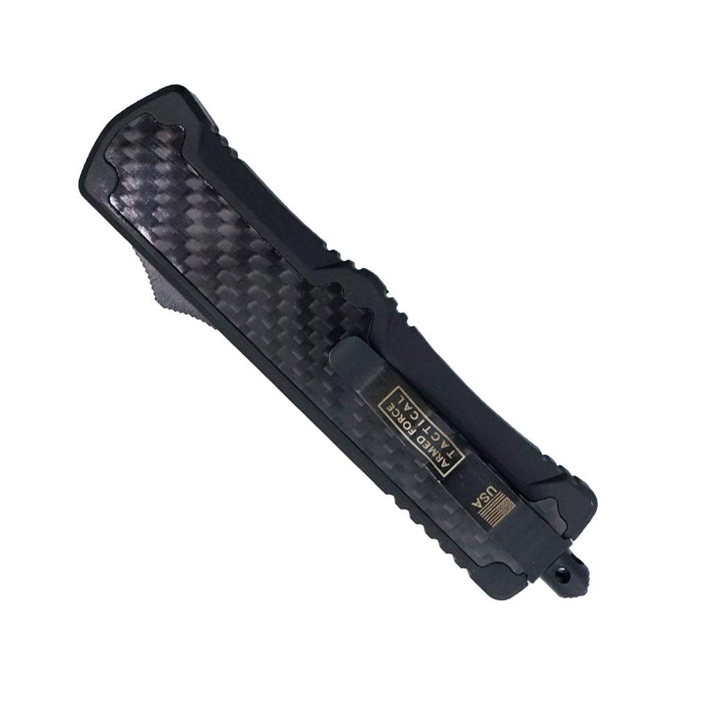 8" Carbon Fiber Automatic OTF Knife with Dagger Blade