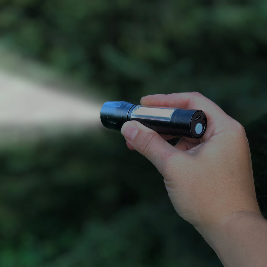 Tactical 110-Lumen Rechargeable Flashlight with COB Light
