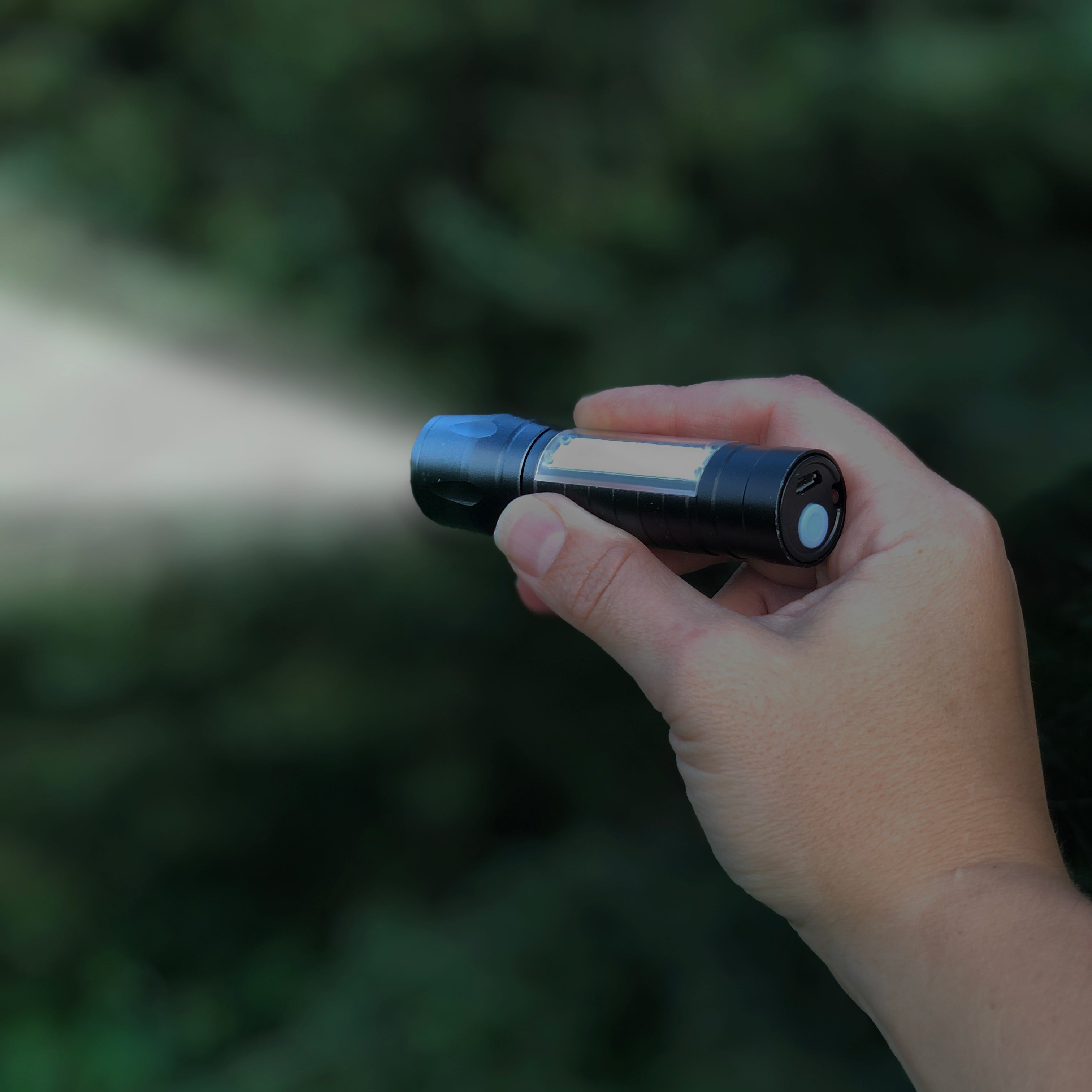 Tactical 110-Lumen Rechargeable Flashlight with COB Light