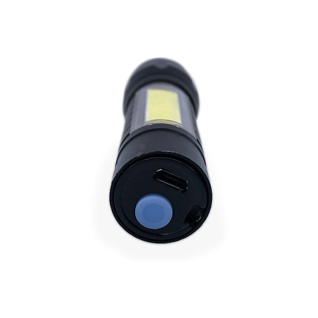 Tactical 110-Lumen Rechargeable Flashlight with COB Light