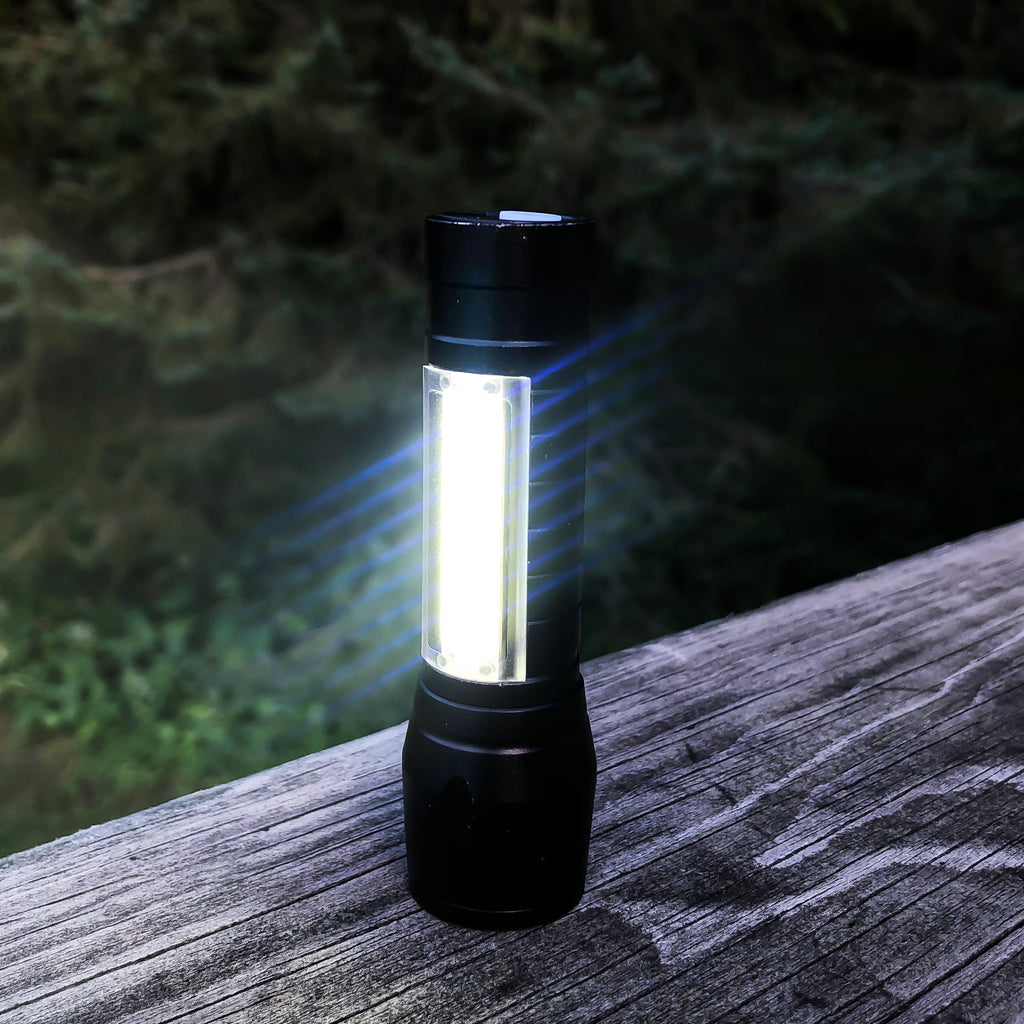 Tactical 110-Lumen Rechargeable Flashlight with COB Light