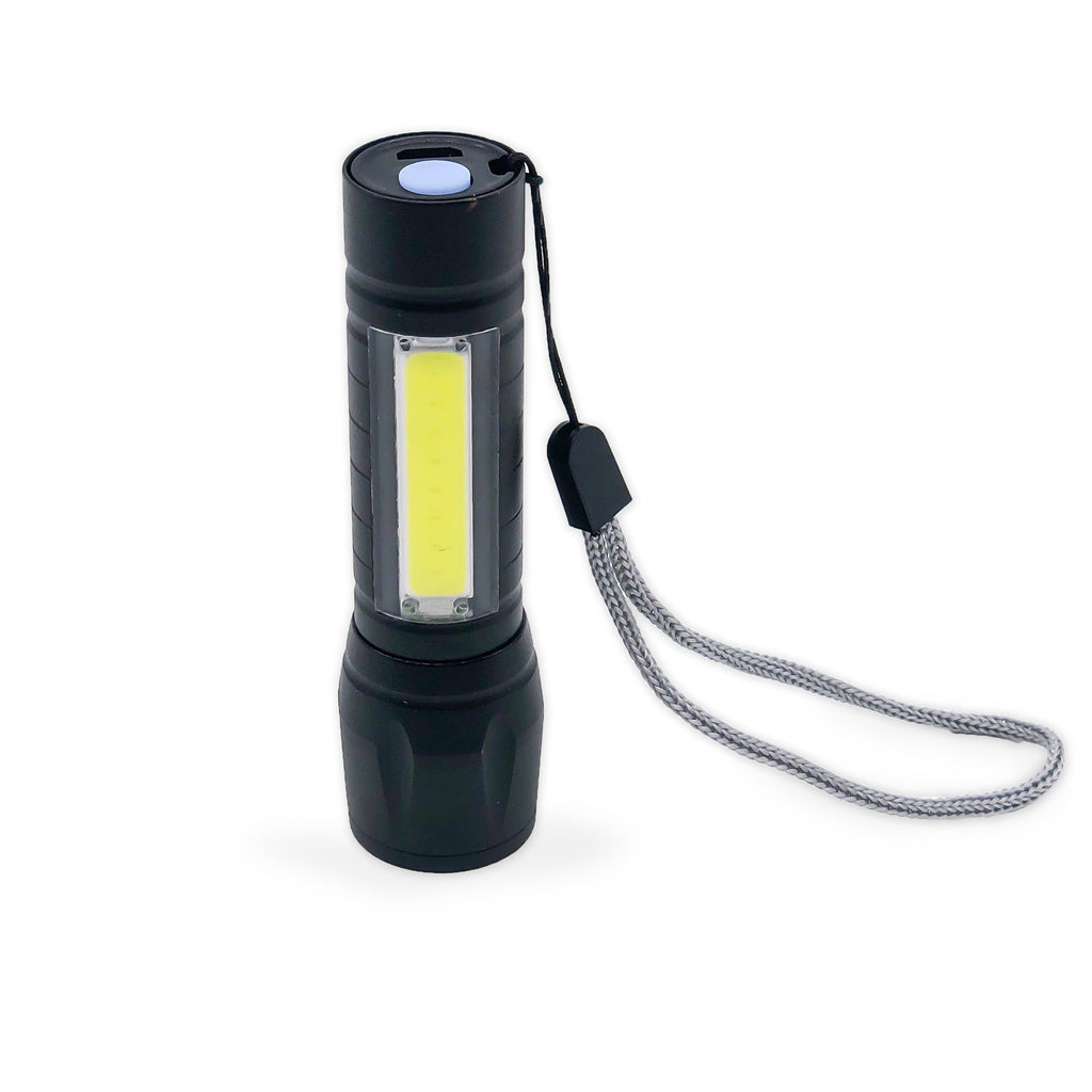 Tactical 110-Lumen Rechargeable Flashlight with COB Light