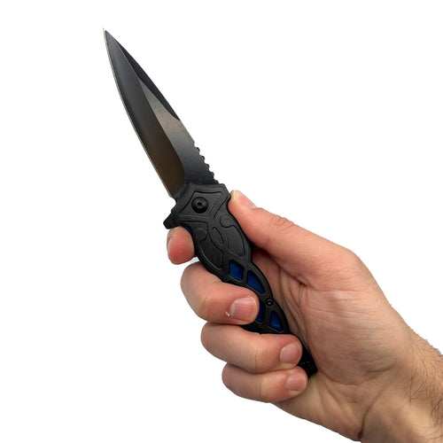 3.75" Weave Pattern Knife With ABS Handle