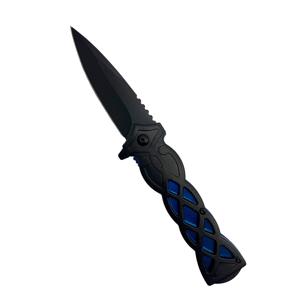3.75" Weave Pattern Knife With ABS Handle