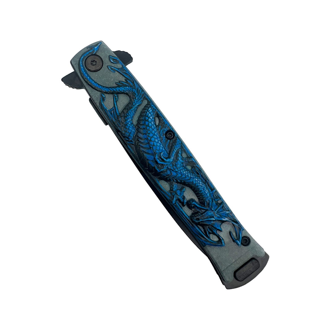 4" Black Dragon Knife with ABS Handle