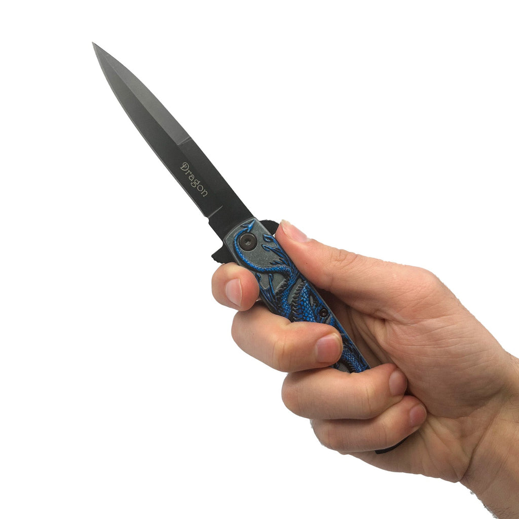 4" Black Dragon Knife with ABS Handle