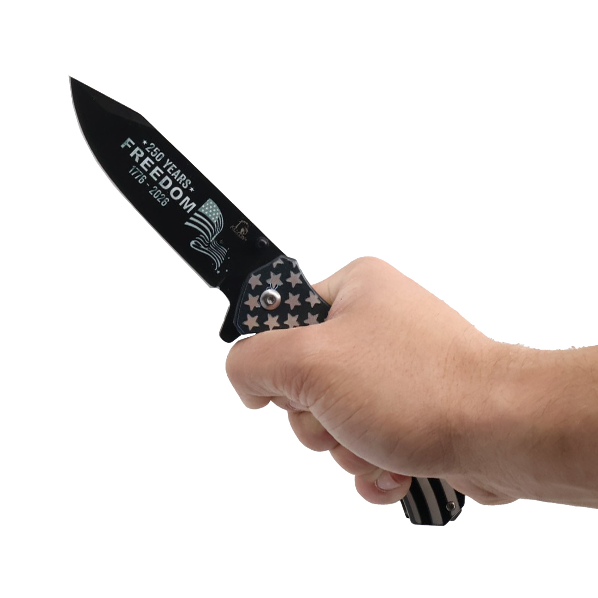 9" Spring Assisted USA Knife with Flag Handle