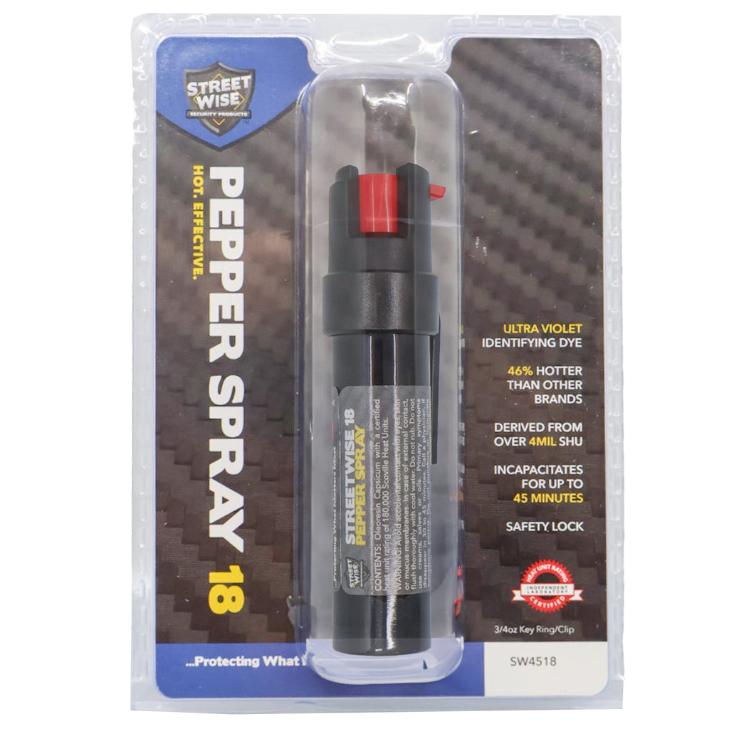 Streetwise 18 Stream Pepper Spray 0.75 oz Keyring & Clip