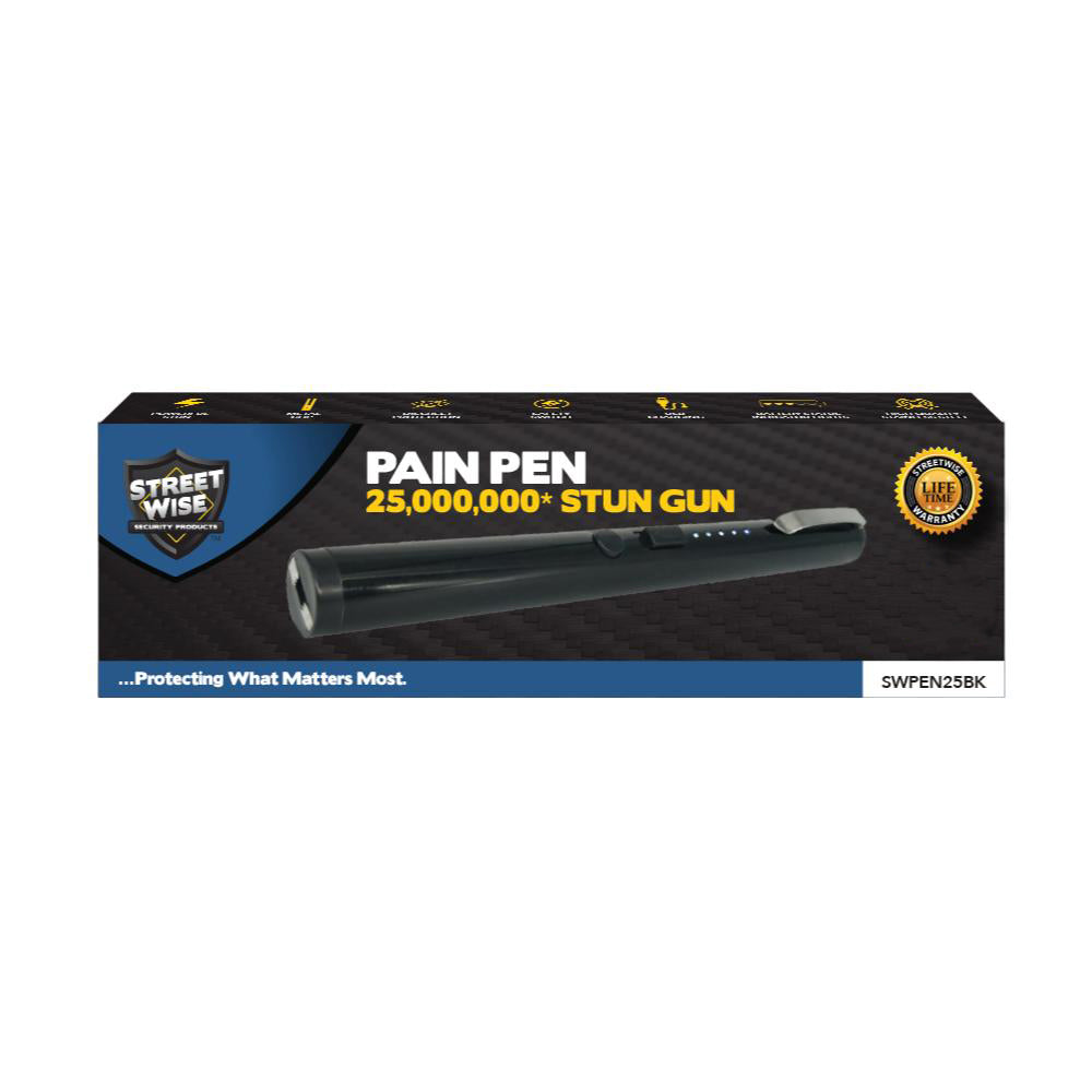Streetwise disguised stun pen black box packaging with lifetime warranty for wholesale distributors and dropshippers