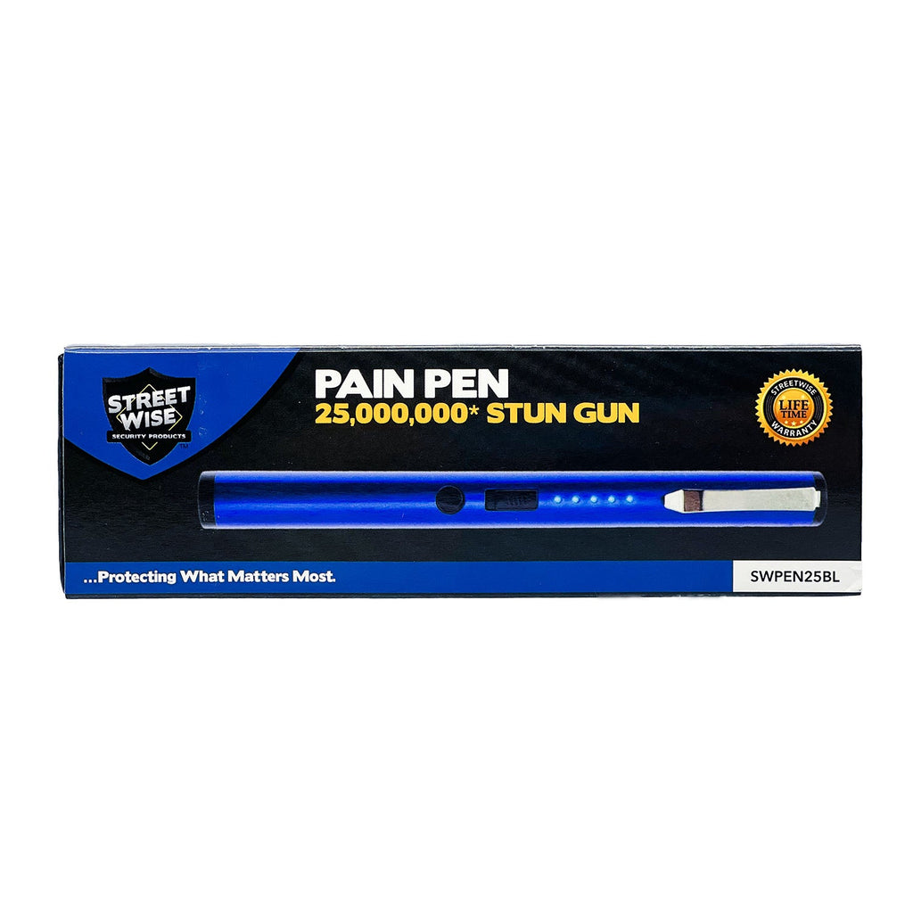 Streetwise disguised stun pen blue box packaging with lifetime warranty for wholesale distributors and dropshippers