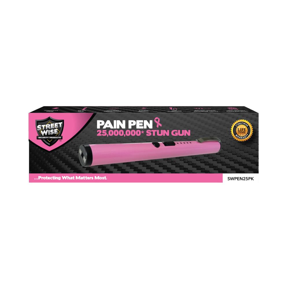 Streetwise disguised stun pen pink box packaging with lifetime warranty for wholesale distributors and dropshippers