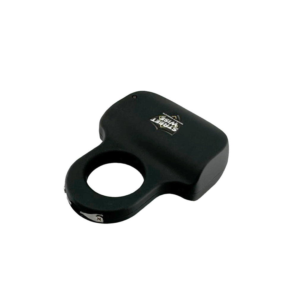 Streetwise finger ring stun gun electric knuckle black compact rechargeable self defense product for wholesalers and dropshippers